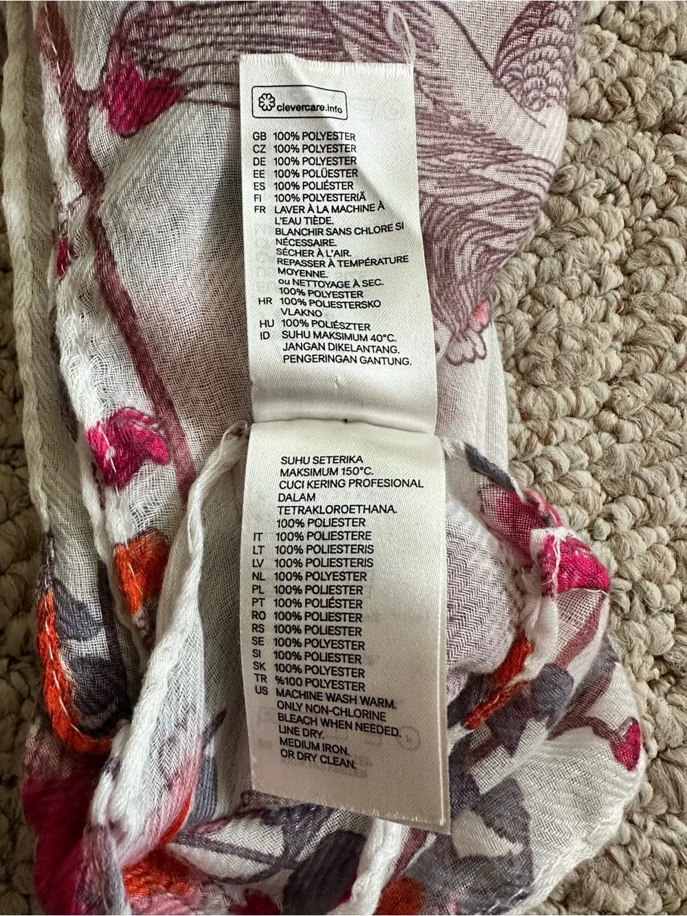 H&M Flower Patterned Circle Scarf